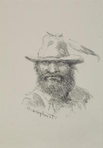 WIEGHORST Olaf 1899-1988,Frontiersman with Feather in Hat,Altermann Gallery US 2017-04-06