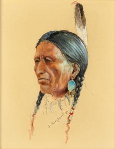 WIEGHORST Olaf 1899-1988,Indian Head Portrait,Jackson Hole US 2024-02-17