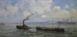 WIEGMAN Gérard 1875-1964,Stoomschip op zee,Venduehuis NL 2021-07-04