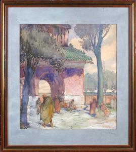 WIELMAKER Raoul 1887-1973,Porte de Temple en Chine,Galerie Moderne BE 2015-02-10