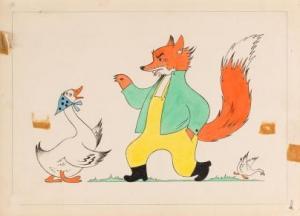 WIERCIEńSKI Andrzej 1912-1987,A fox and a goose,Desa Unicum PL 2019-04-09