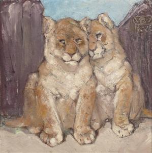 WIERINK bernard willem 1856-1939,Two lion cubs,1936,Christie's GB 2009-09-08