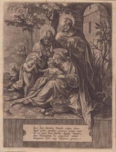 WIERIX Hieronymus Jerome 1553-1619,La Sacra Famiglia con Santa Elisabetta e San,Bertolami Fine Arts 2024-02-20
