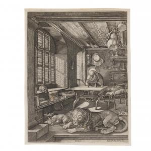 WIERIX Hieronymus Jerome,St. Jerome in his Study (Bartsch 60, Mauquoy-Hendr,1600,Bonhams 2023-11-01