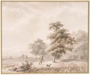 WIERTZ Henricus Franziscus 1784-1858,Un paysage avec un homme et un chien,1846,Christie's 2005-12-21