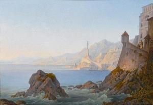 Wiesend Georg 1807-1881,The harbour at Genoa; A view of the Gulf of Spezia,Sotheby's GB 2007-03-27
