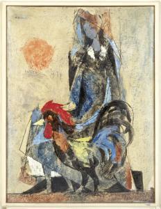 WIESNER Richard 1900-1972,Girl with a cock,Art Consulting CZ 2023-10-15