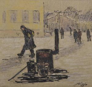 WIGGIN John 1865-1941,A Snow Covered Street Scene,John Nicholson GB 2018-01-31