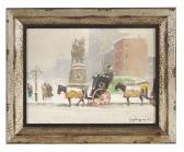 WIGGINS Guy Carleton 1883-1962,Winter at the Plaza (Grand Army),New Orleans Auction US 2018-04-21