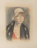 WIIRALT Eduard 1898-1954,Portrait de femme au chapeau,1932,Dogny Auction CH 2023-11-28