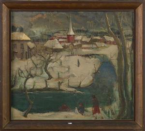 WIJNANTS Sander 1903-1953,Paysage d\’hiver animé,VanDerKindere BE 2019-10-15