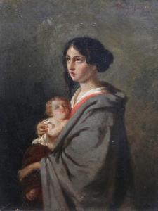WIJNGAERDT Petrus Theodorus 1816-1893,A mother with child,Mallams GB 2014-07-11