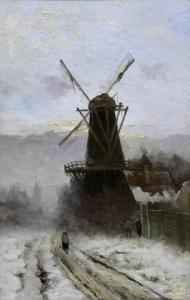 WIJSMULLER Jan Hillebrand 1855-1925,Winterlandschap met molen,Venduehuis NL 2022-10-11