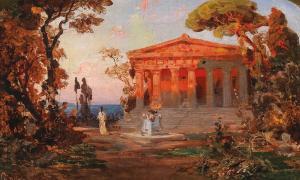 WILBERG Christian Johannes 1839-1882,An Idealised Landscape with a Doric Temple in,Palais Dorotheum 2021-05-06