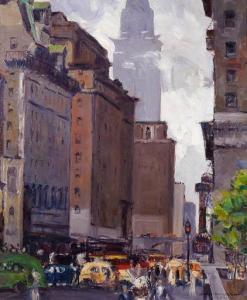 WILBUR Lawrence Nelson 1897-1988,42nd St. & 5th Ave,1938,Butterscotch Auction Gallery US 2021-11-21