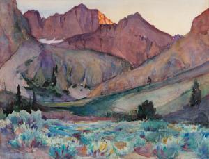 WILBUR Lawrence Nelson 1897-1988,Mountains at Sunrise,c. 1950,Swann Galleries US 2021-06-30