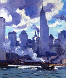 WILBUR Lawrence Nelson,Windy Day - New York City,1937,Butterscotch Auction Gallery 2021-11-21