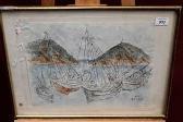 WILCZYNSKI Katerina 1894-1978,Boats near Skiathos Greece,1955,Reeman Dansie GB 2014-08-06