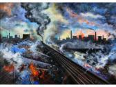 WILDE David 1918-1978,'Steam, Speed and Approaching Smog, Salford 1960's',Capes Dunn GB 2011-08-03