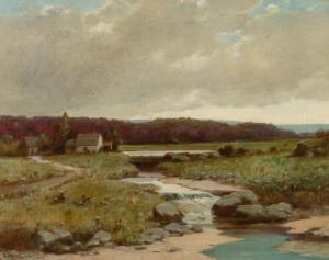 WILES Lemuel Maynard 1826-1905,Landscape with Dam and Small Stream,William Doyle US 2022-05-04