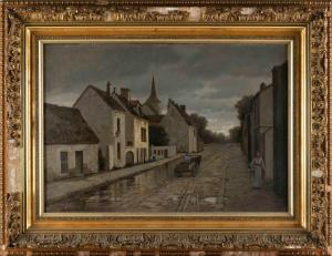 WILES Lemuel Maynard 1826-1905,Street Scene in Creteil, France,Eldred's US 2024-01-04