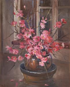 WILES Lucy Mary 1920-2008,Still Life With Cherry Blossoms,Strauss Co. ZA 2023-11-27