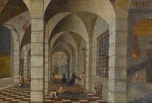 Wilhelm Schubert Ehrenberg & Hieronymous Janssens 1600-1600,A dungeon interior with elega,Sotheby's 2007-07-04