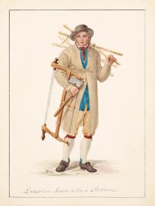 WILHELM SWEDMAN Carl 1762-1840,Dalecarlien schieur de bois, á Stockholm,Bukowskis SE 2013-05-28