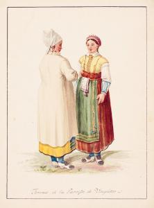 WILHELM SWEDMAN Carl 1762-1840,Femmes de la Paroisse de Wingåker,1818,Bukowskis SE 2013-05-28