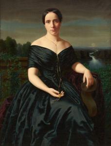 WILHELMI Heinrich 1816-1902,Portrait de jeune femme au face-à-main,1847,Horta BE 2015-11-16