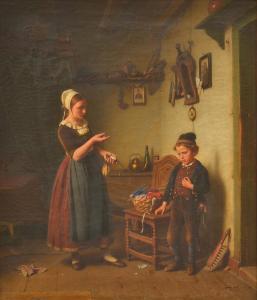 WILHELMI Heinrich 1816-1902,Young Boy Caught Smoking,1876,Leonard Joel AU 2015-12-01