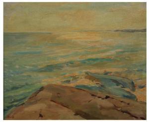 WILIAM OLSSON Donald 1889-1961,The sea shimmering in golden sunlight,Mallams GB 2019-02-27