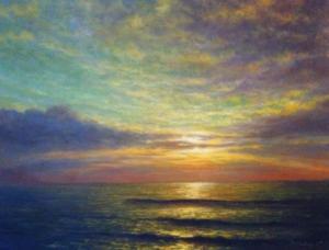 WILIQUET Maurice 1913-1991,Coucher de soleil sur la mer,Galartis CH 2012-09-23