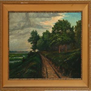 WILKE K,Gravel road along the on the edge of the wood,1900,Bruun Rasmussen DK 2009-11-30