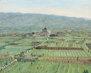 WILKENS Ellen 1889-1963,Landscape from Assisi,1922,Bruun Rasmussen DK 2017-06-13