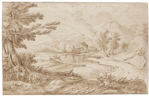 WILKENS Theodoor 1675-1748,A RIVERSCAPE WITH TRAVELLERS,1690,Sotheby's GB 2014-07-09