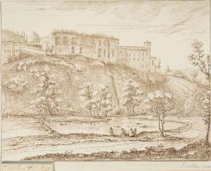 WILKENS Theodoor 1675-1748,An Italianate landscape with a monastery on a hill,Christie's 2015-05-13