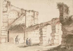WILKENS Theodorus 1690-1748,Figures in the Colosseum, Rome,1717,Christie's GB 2009-12-11