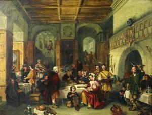 WILKIE Robert D,Baronial Interior with numerous Figures,Fonsie Mealy Auctioneers 2017-07-25