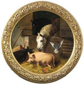 WILKINS Paul,Farmyard scene with pigs and horses by a stable door,Woolley & Wallis GB 2009-09-02