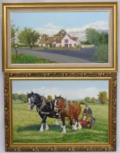 WILKINSON A 1900-1900,Horse drawn binder working a field,Dickins GB 2018-02-02