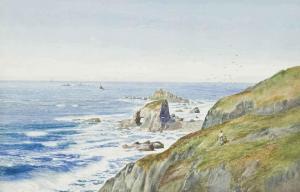 WILKINSON Arthur Stanley,A summers day, Lands End, with Longship Lightouse ,Christie's 2014-07-16
