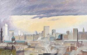 WILKINSON Derek H. 1929-2001,Manchester Cityscape,1972,Peter Wilson GB 2024-03-28