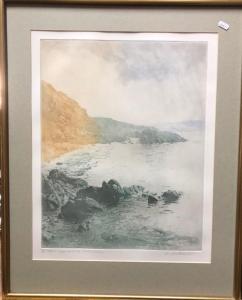 WILKINSON Donald 1937,Rain approaching rocky shore,Andrew Smith and Son GB 2019-06-04