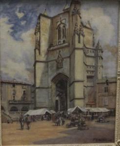 WILKINSON F.A 1904-1937,Spanish market scene outside church,Moore Allen & Innocent GB 2016-03-11