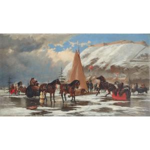 WILKINSON John B,SLEIGHS ON THE ICE BELOW THE CITADEL , QUEBEC CITY,Waddington's 2023-11-30