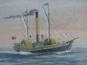 WILKINSON Norman 1878-1971,Bateau à aubes,Neret-Minet FR 2014-04-07