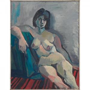 WILKINSON SMITH Jack 1913-1974,Seated Nude in Blue,1950,Treadway US 2010-03-07