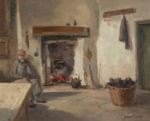 WILKS Maurice Canning 1910-1984,Cottage Interior, Co. Galway,Adams IE 2015-09-30