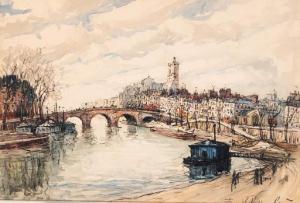 WILL Frank 1900-1951,By the side of the River Seine in Paris,Christie's GB 1998-12-02